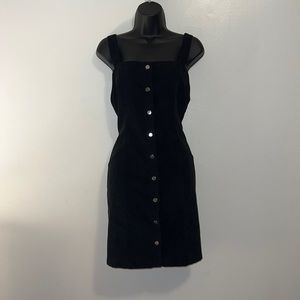 Button Down Corduroy Overall Dress